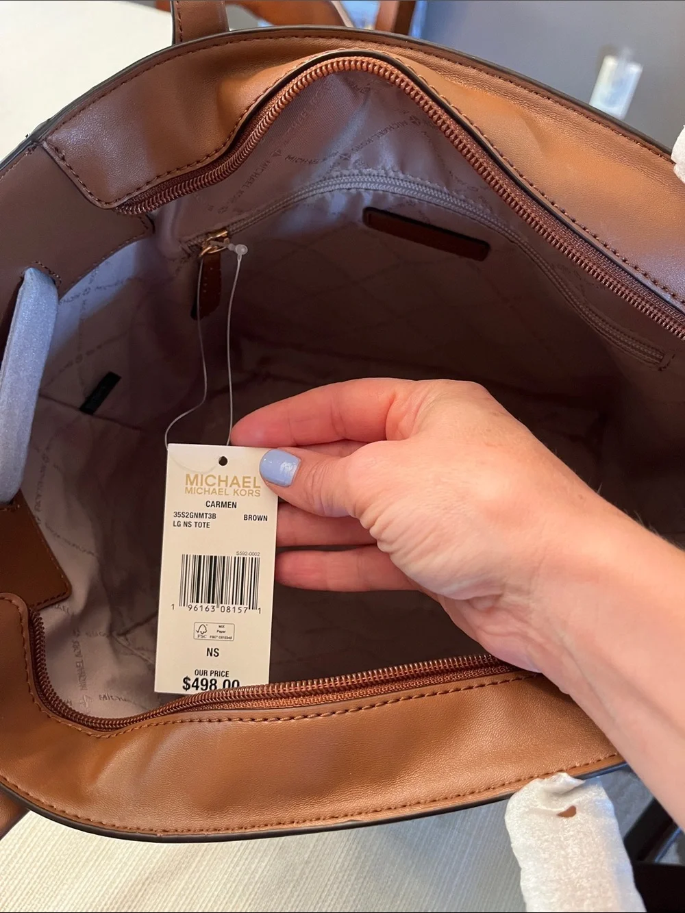 Michael Kors  “Carmen” Brown and Chestnut Signature Tote with Gold Logo